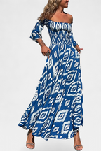 Dames Off Shoulder Maxi Jurk Bloemenprint