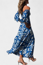 Dames Off Shoulder Maxi Jurk Bloemenprint