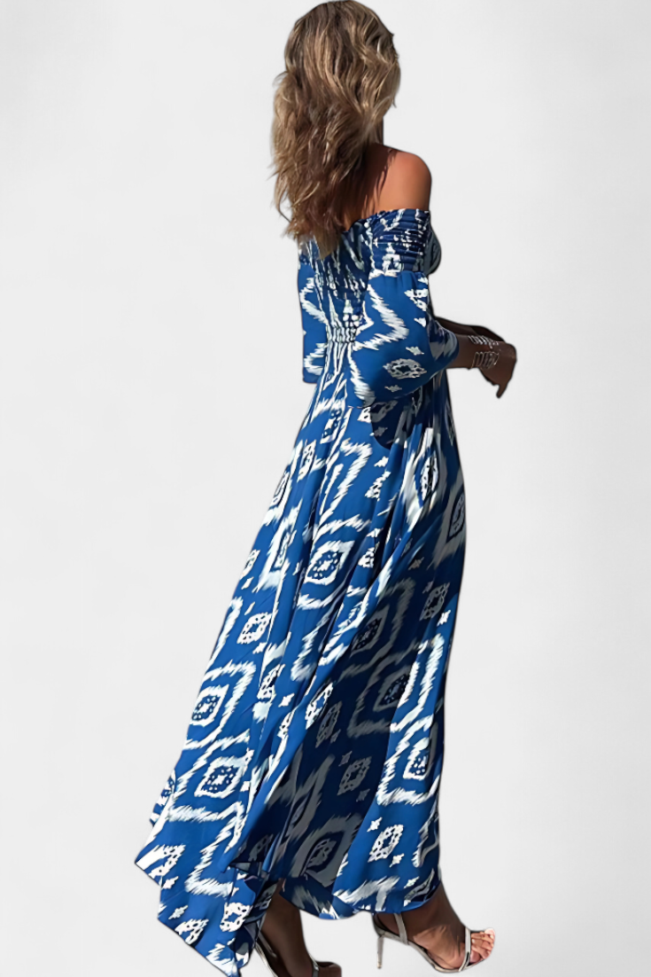 Dames Off Shoulder Maxi Jurk Bloemenprint