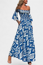 Dames Off Shoulder Maxi Jurk Bloemenprint