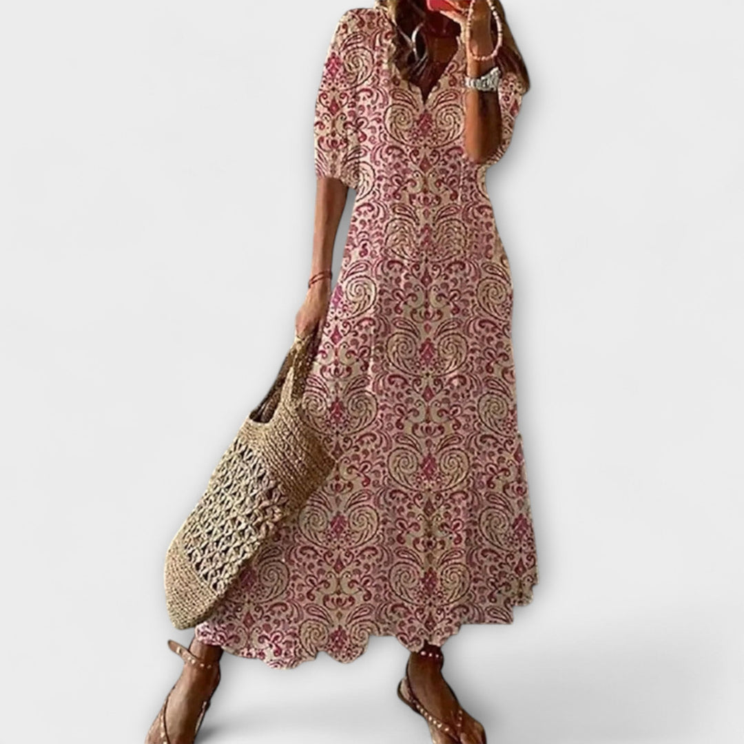 Dames Bohemian Zomerjurk met Vloeiende Pasvorm