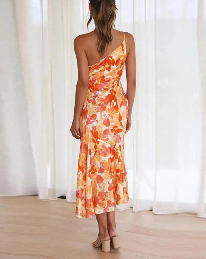 Dames Maxi Jurk Bloemenprint Asymmetrisch