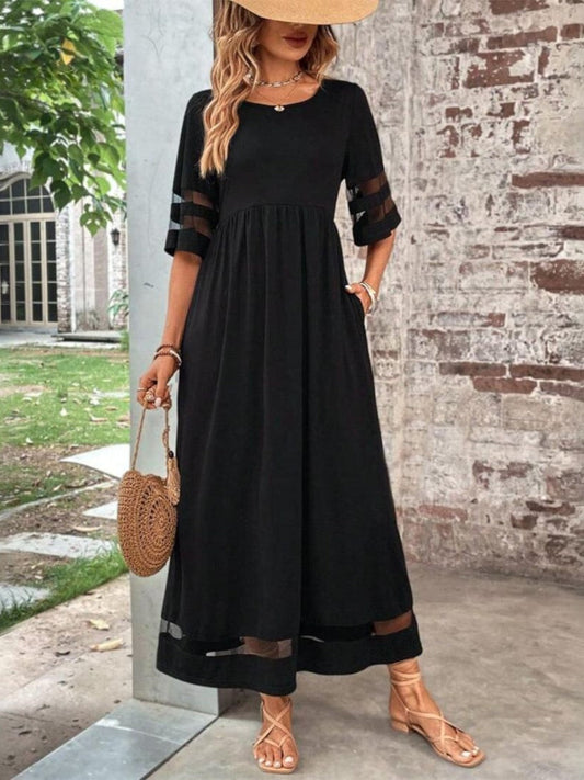 Dames Maxi Jurk Ronde Hals