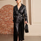 Xia Jas | Herfst Lange Imitatieleren Jas met Ceintuur