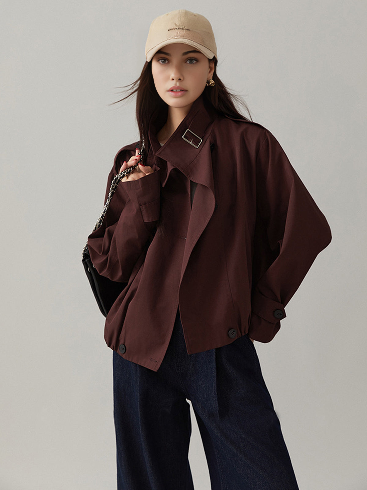 Xindie Jas | Herfst Cropped Trench Jas