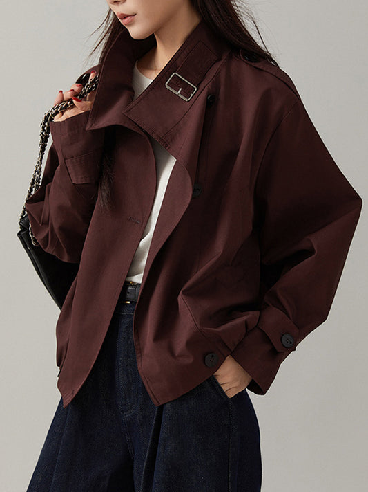 Xindie Jas | Herfst Cropped Trench Jas