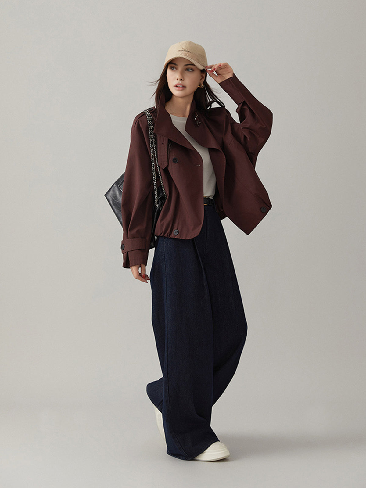 Xindie Jas | Herfst Cropped Trench Jas