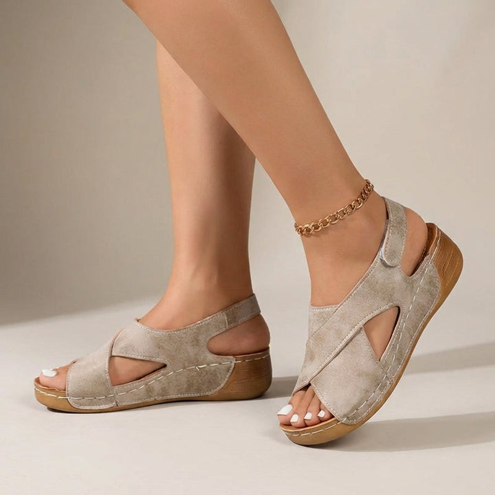 Dames Orthopedische Zomer Sandalen Suède Sleehak