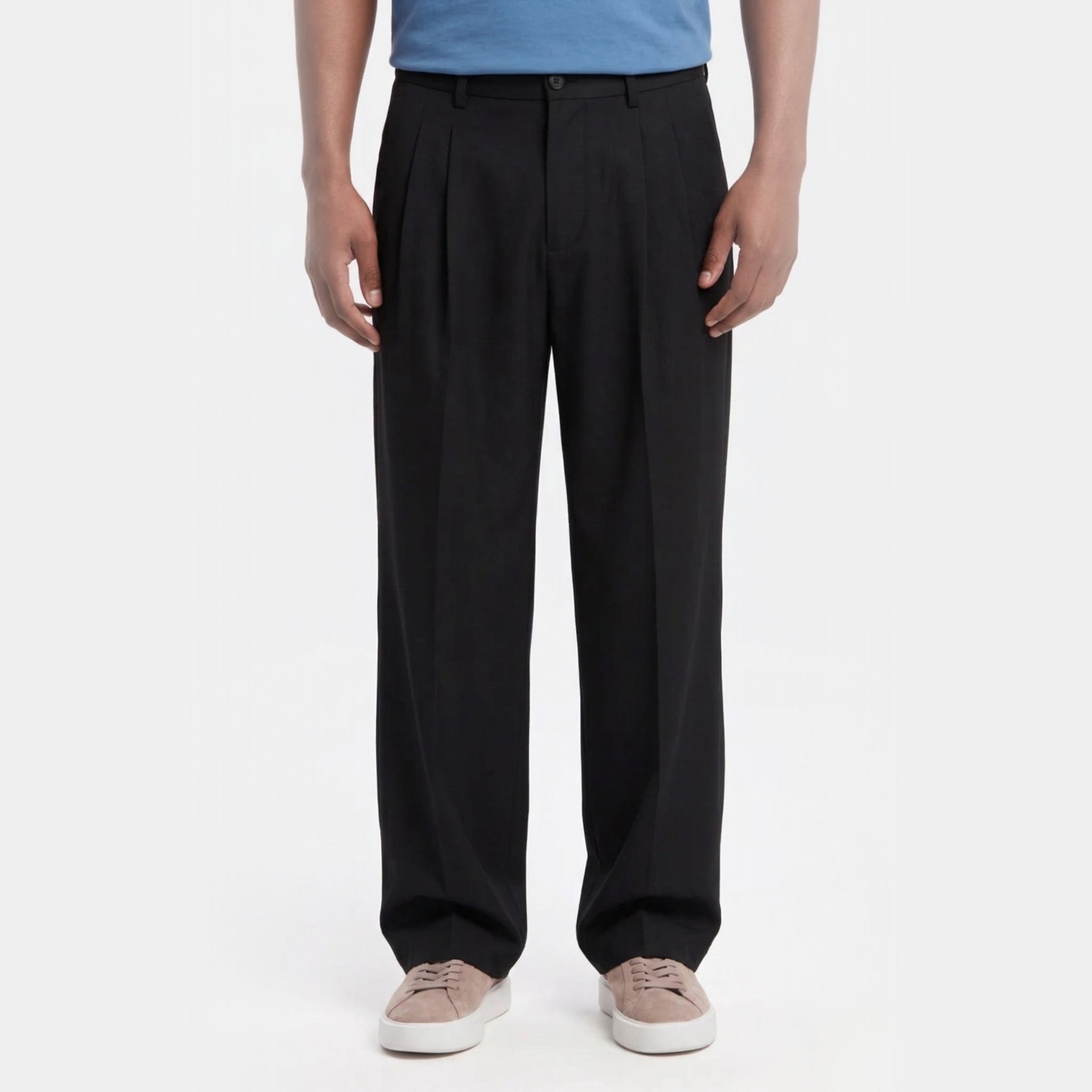 Heren Double Pleated Tailored Broek Montarello