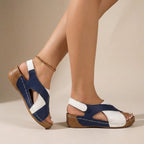 Dames Orthopedische Zomer Sandalen Suède Sleehak