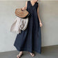 Simonne Jurk | V-Hals Mouwloze Denim Jurk