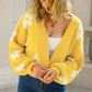Udele Vest | Dames Herfst Cropped Gebreid Vest met Bloemenpatroon