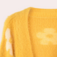 Udele Vest | Dames Herfst Cropped Gebreid Vest met Bloemenpatroon