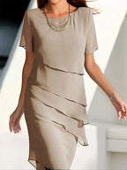 Dames Luxe Midi Jurk Tijdloos