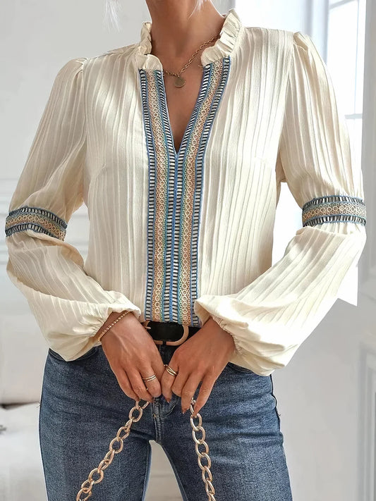 Mirabelle Bloes | Lange Mouw V-Hals Bloes