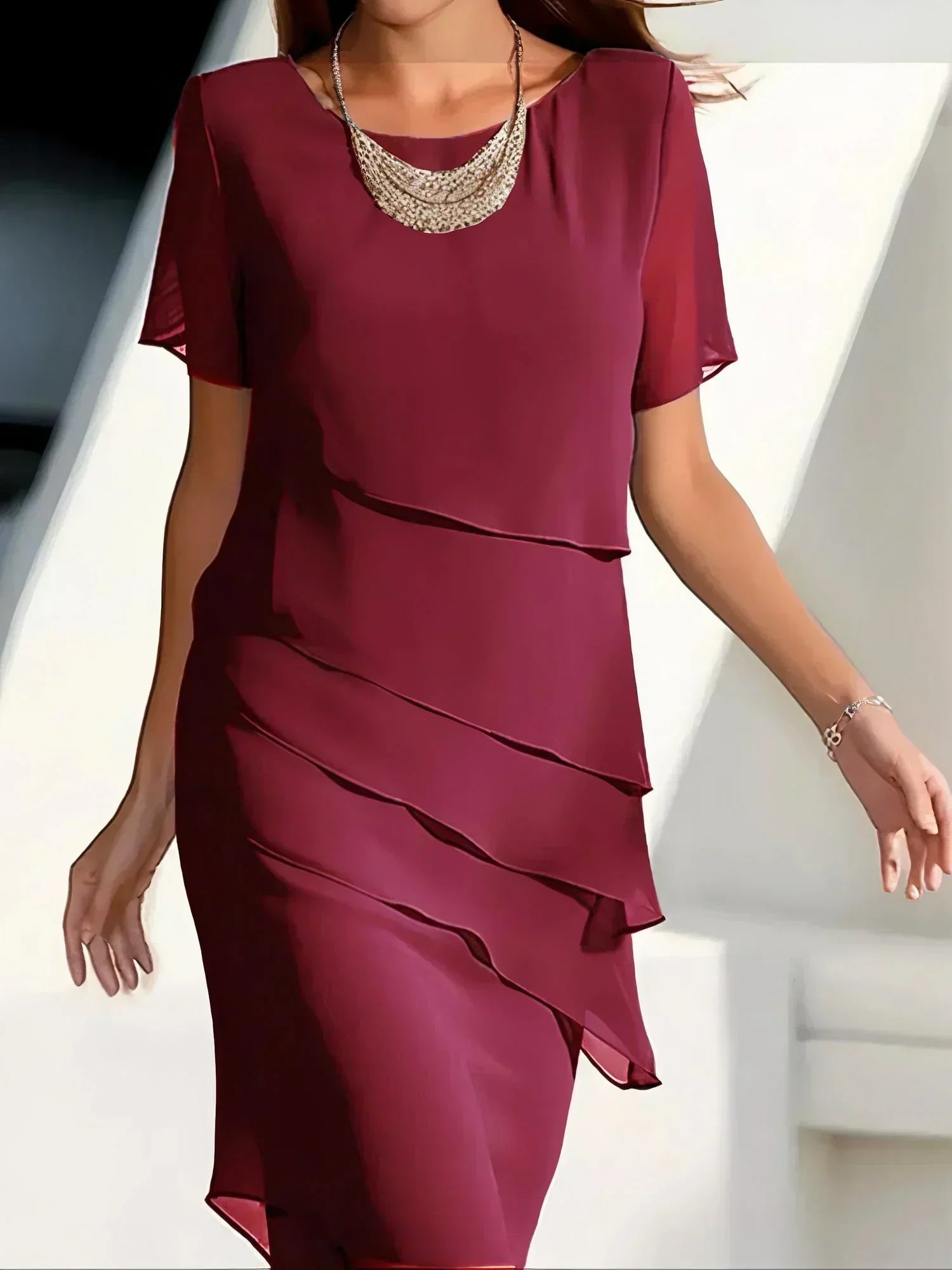 Dames Luxe Midi Jurk Tijdloos