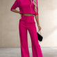 Eryka Set | Midimouw Top en Wijde Broeken Set