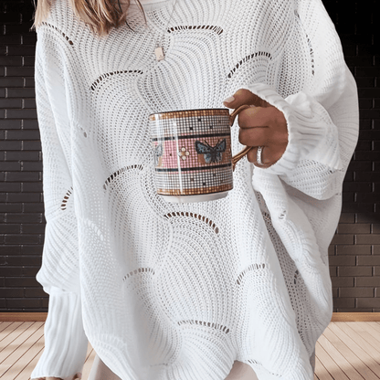 Agnes Trui | Dames Winter Oversized Gebreide Trui met Structuur