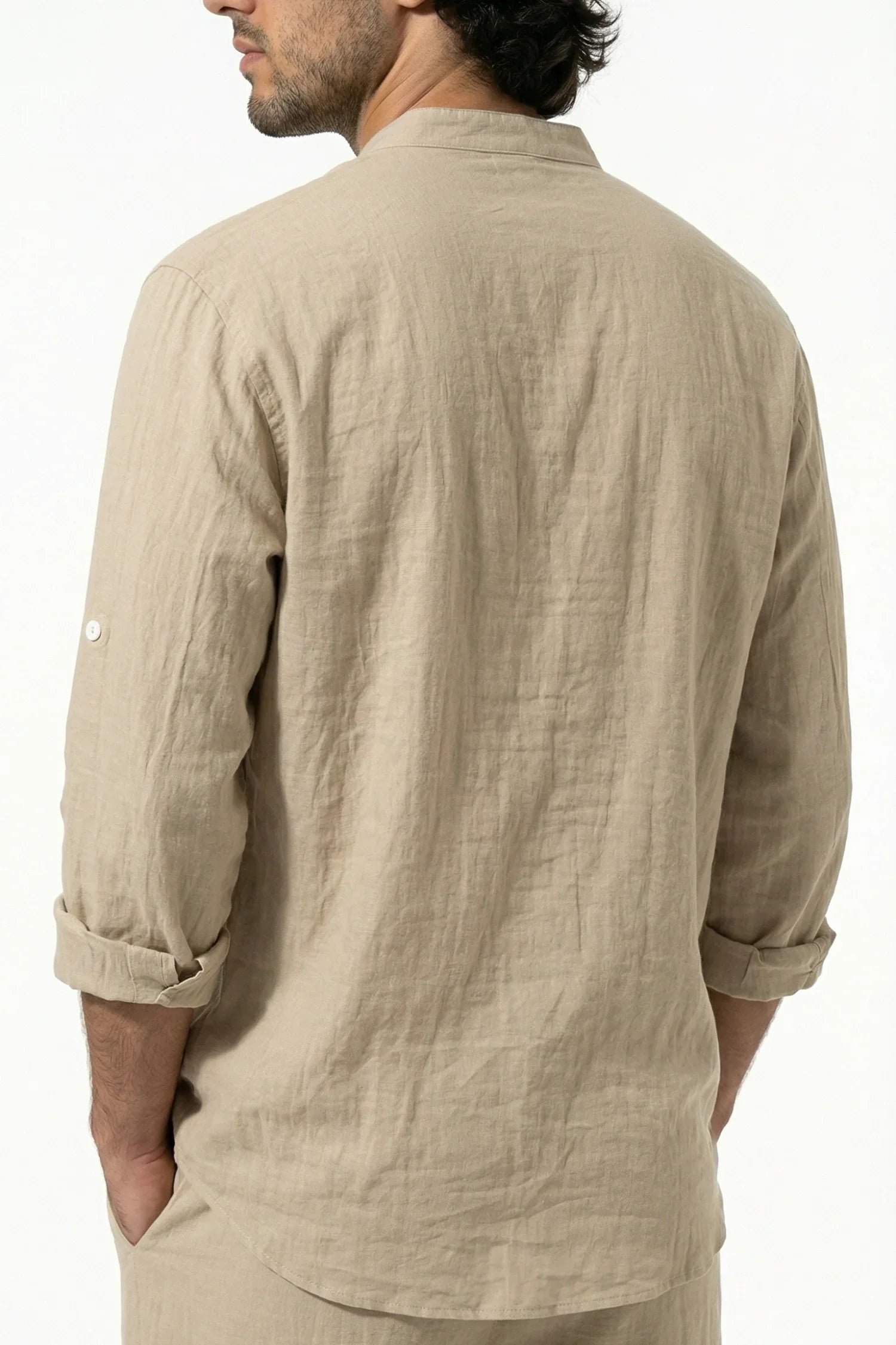 Heren Linnen Overhemd en Broek Set