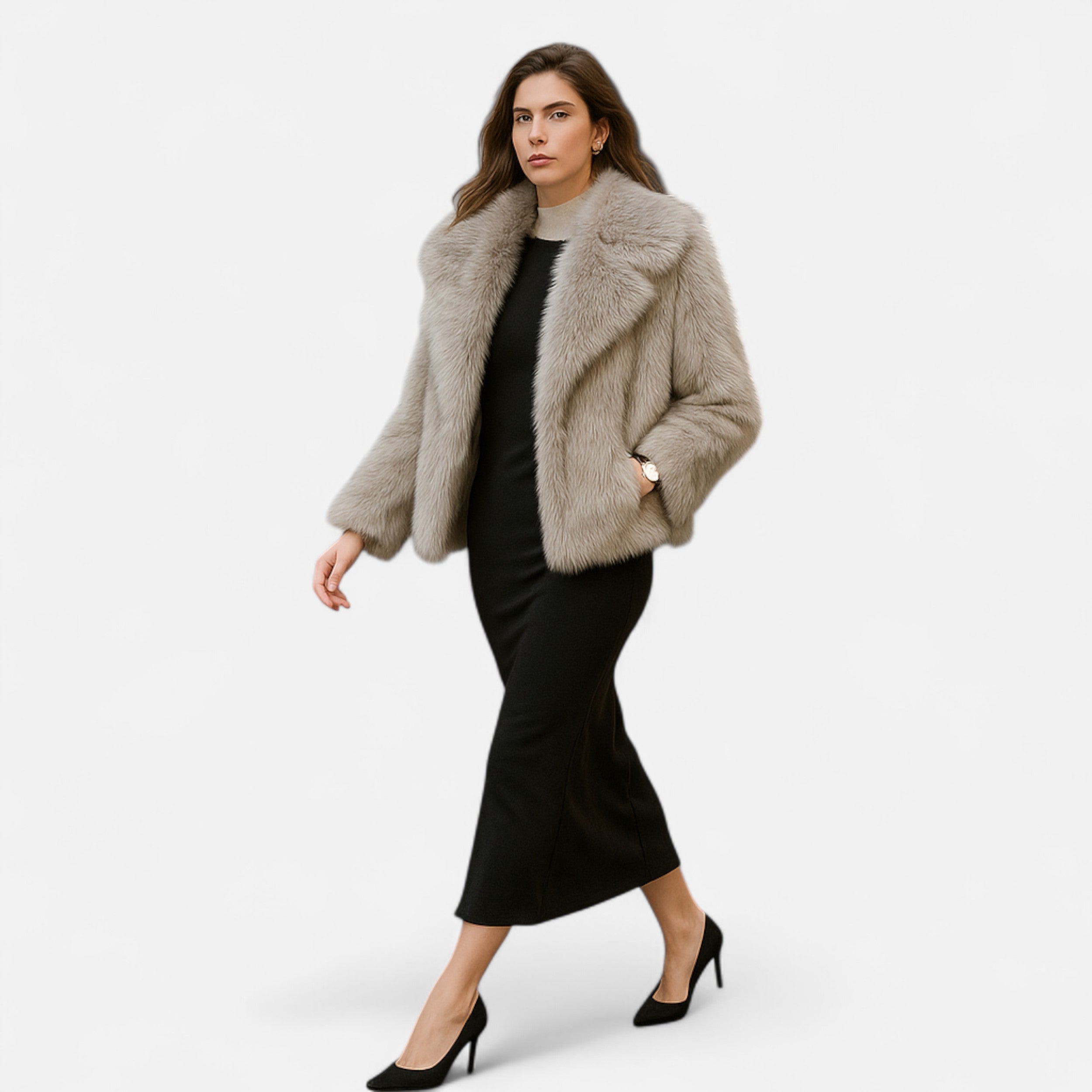 Ladies' Bordeaux Winter Coat Classic Style