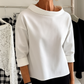 Umariyah Top | Dames Herfst Casual Top met Brede Kraag en Halve Col