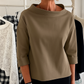 Umariyah Top | Dames Herfst Casual Top met Brede Kraag en Halve Col