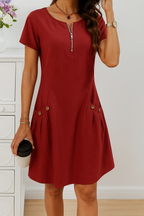 Dames Zomer Midi Jurk met Knopen