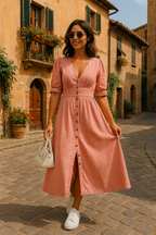 Dames Denim Maxi Jurk Licht