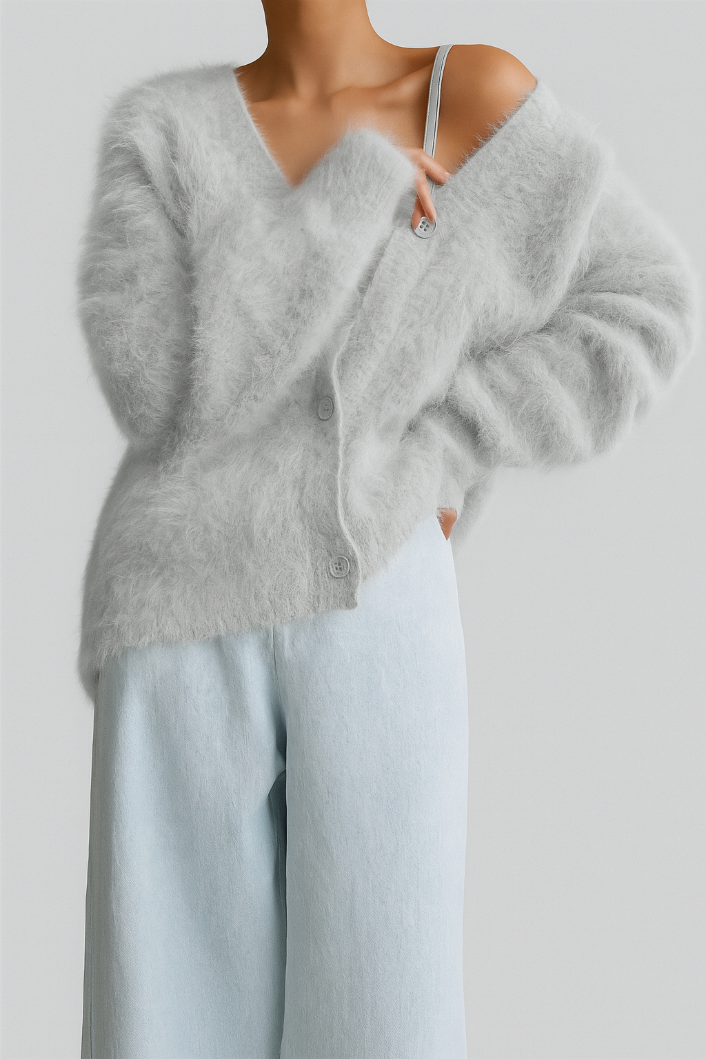 Wilhelmina Vest | Dames Winter Fluffy Gebreid Cashmere Vest