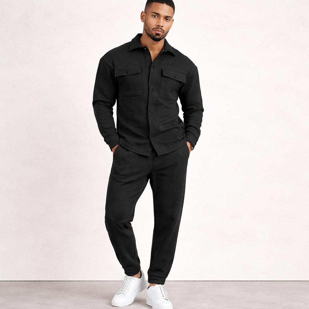 Heren Katoenen Twee Delige Set Casual