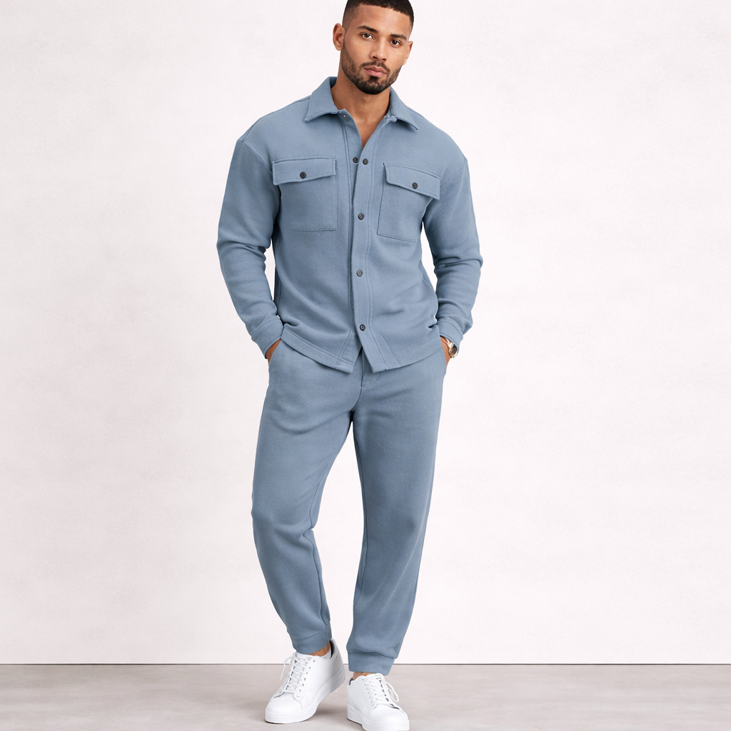 Heren Katoenen Twee Delige Set Casual
