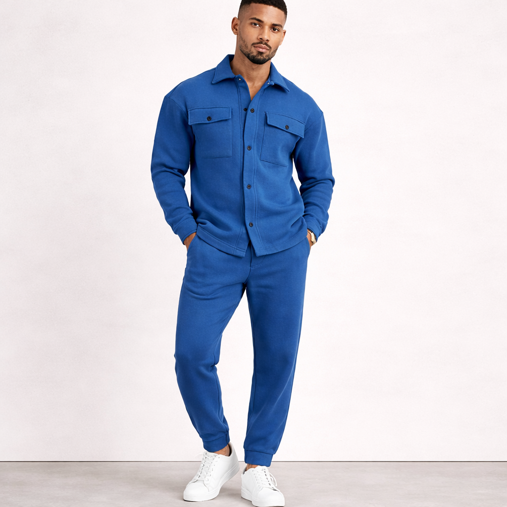 Heren Katoenen Twee Delige Set Casual