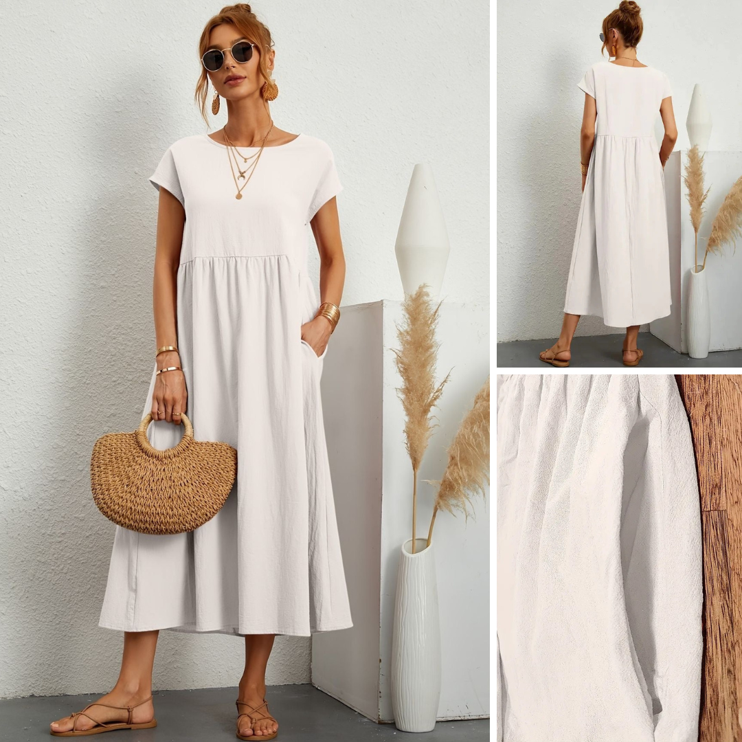 Dames Elegante Lichte Midi Jurk