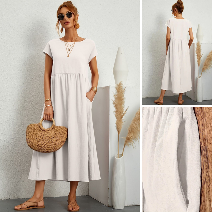 Dames Elegante Lichte Midi Jurk