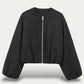 Abigail Jacket | Herfst Korte Zip-Up Jacket met Ballonmouwen