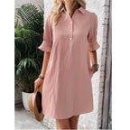 Dames Mini Jurk met Ruches Elegant