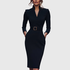 Dames Midi Jurk met Tailleaccent