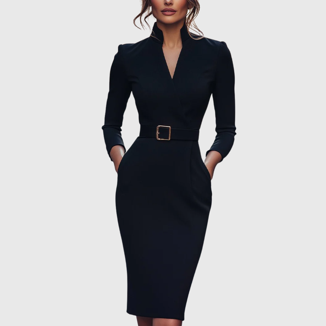 Dames Midi Jurk met Tailleaccent