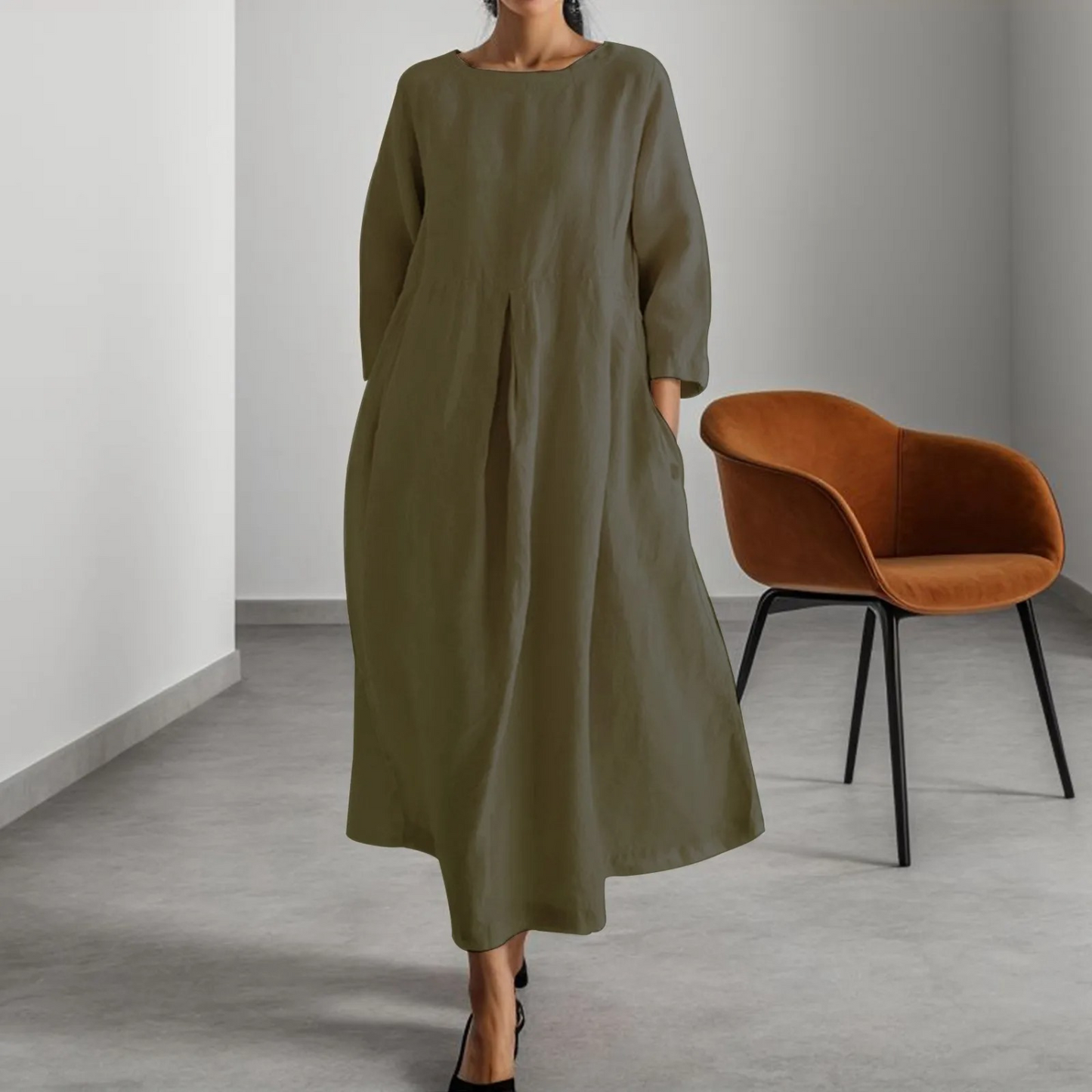 Shirin Jurk | Lange Linnen Jurk
