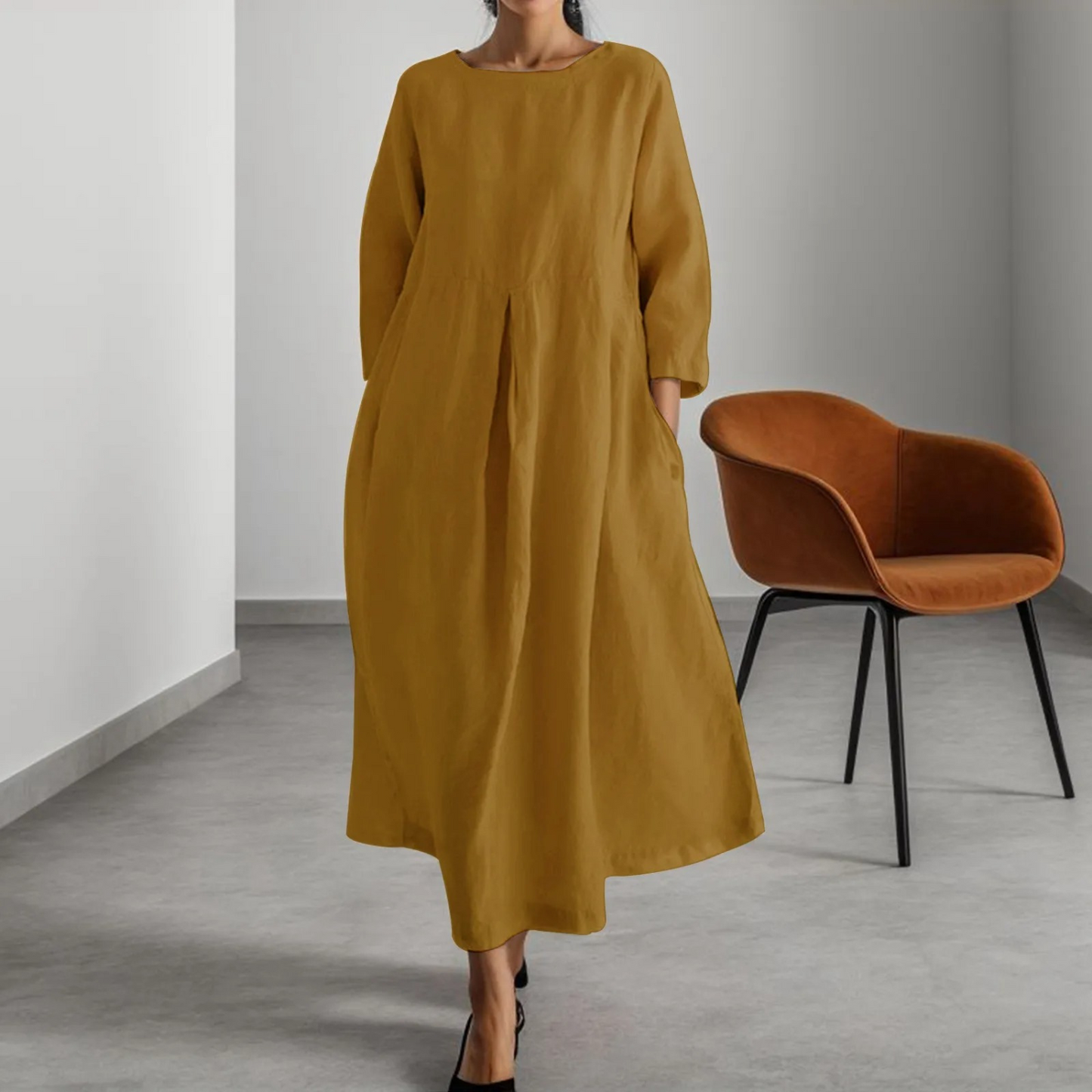 Shirin Jurk | Lange Linnen Jurk