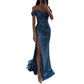 Thalia Jurk | Elegante Off Shoulder V-Hals Avondjurk