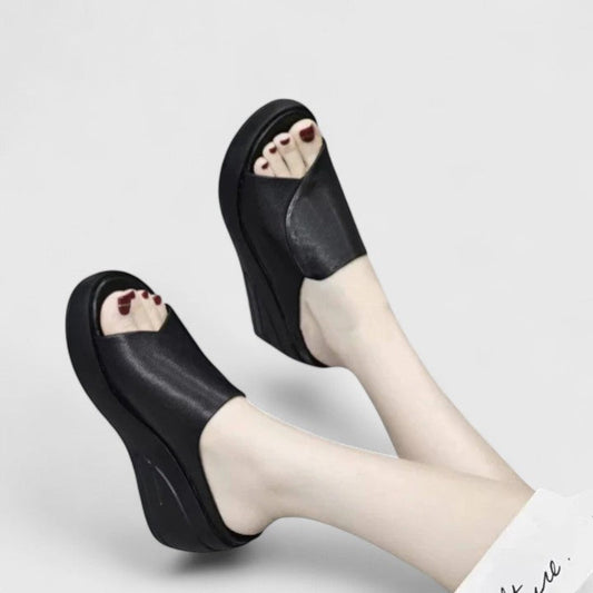 Dames Platform Instap Sandalen Open Teen