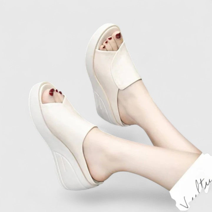 Dames Platform Instap Sandalen Open Teen
