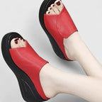 Dames Platform Instap Sandalen Open Teen
