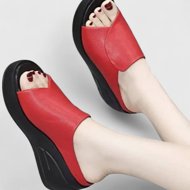 Dames Platform Instap Sandalen Open Teen
