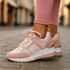 Dames Leren Sleehak Sneakers Verborgen Zool