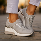 Dames Leren Sleehak Sneakers Verborgen Zool