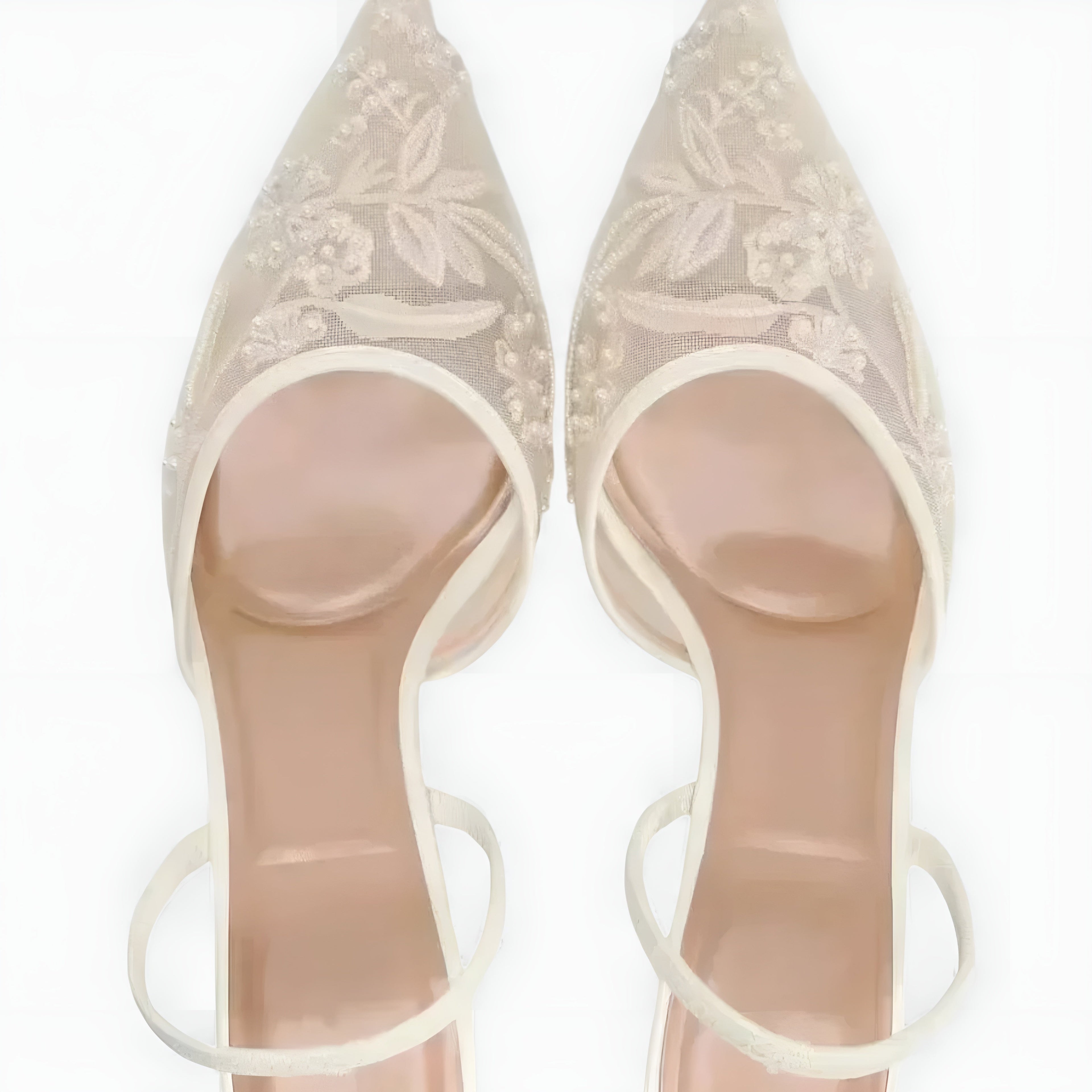 Women's Mesh Floral Print Slingback Heels