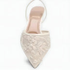 Dames Mesh Slingback Hakken Bloemenprint