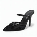 Dames Mesh Slingback Hakken Bloemenprint